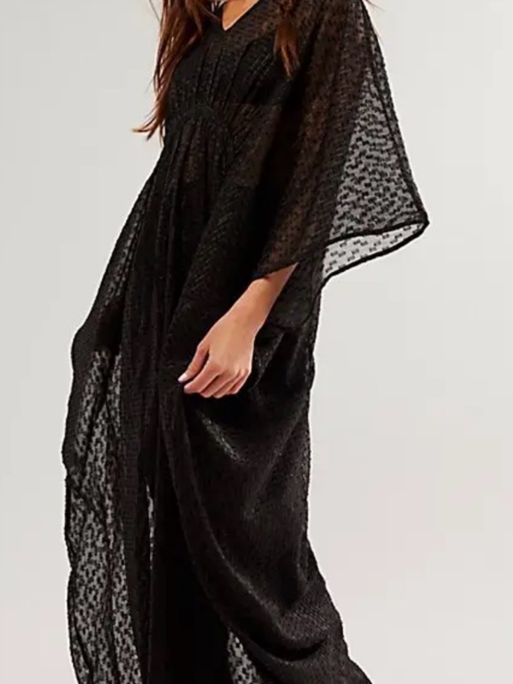 Free People Stevie Sheer Kaftan Flutter Sleeves